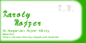 karoly mojzer business card